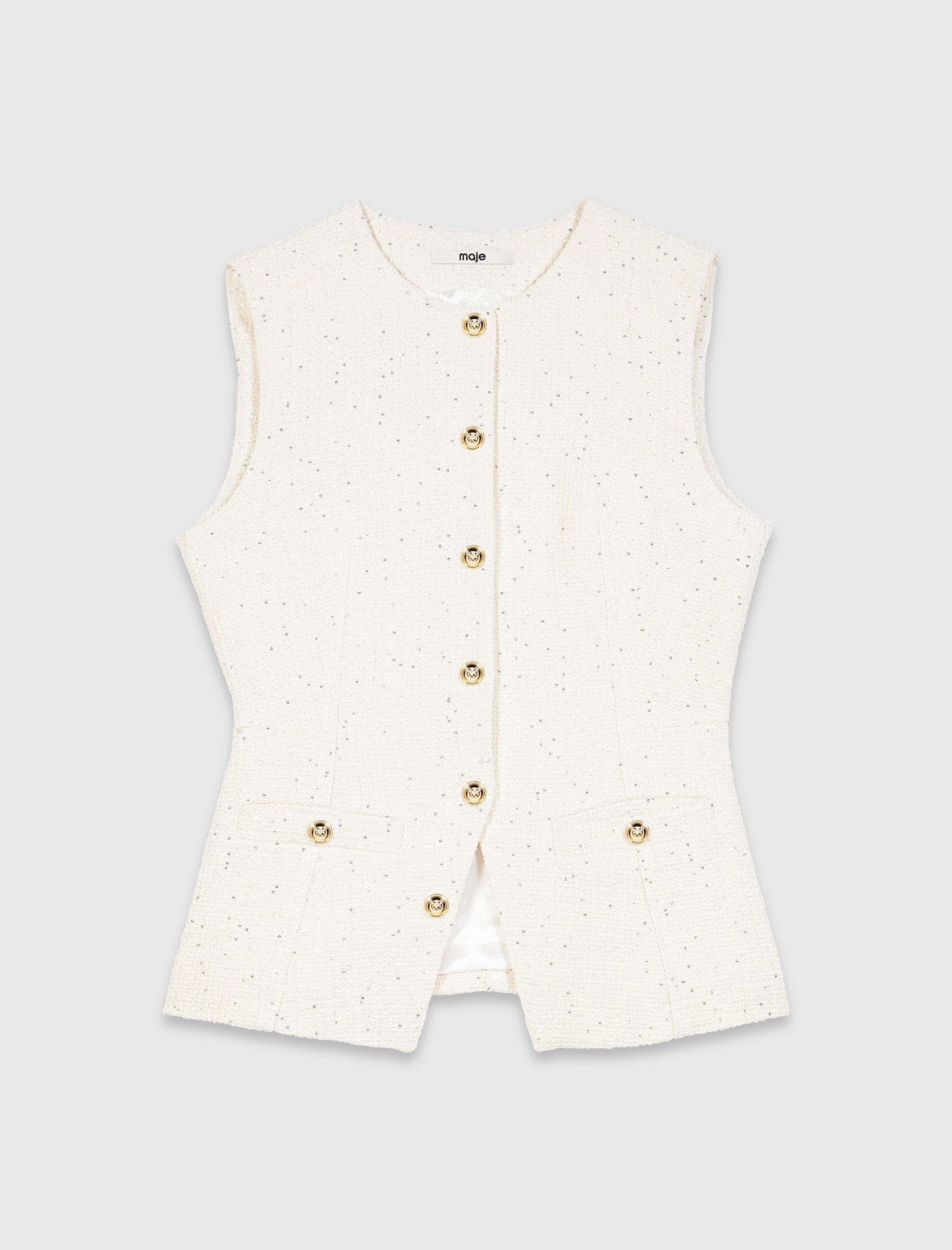 Long tweed jacket Ecru