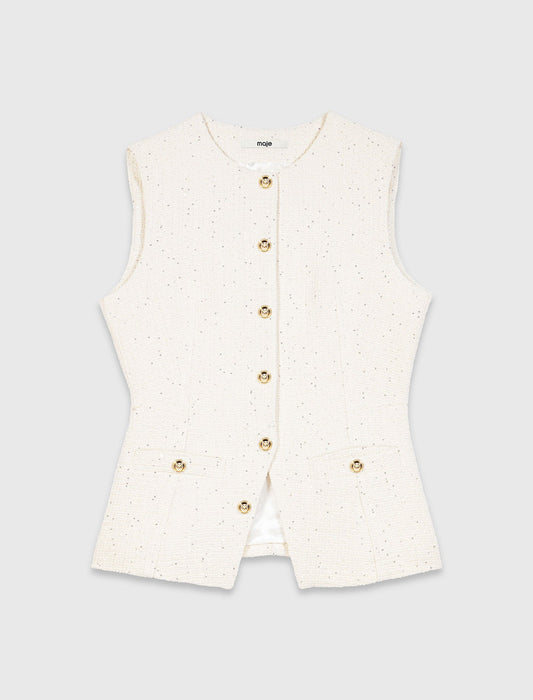 Long tweed jacket Ecru