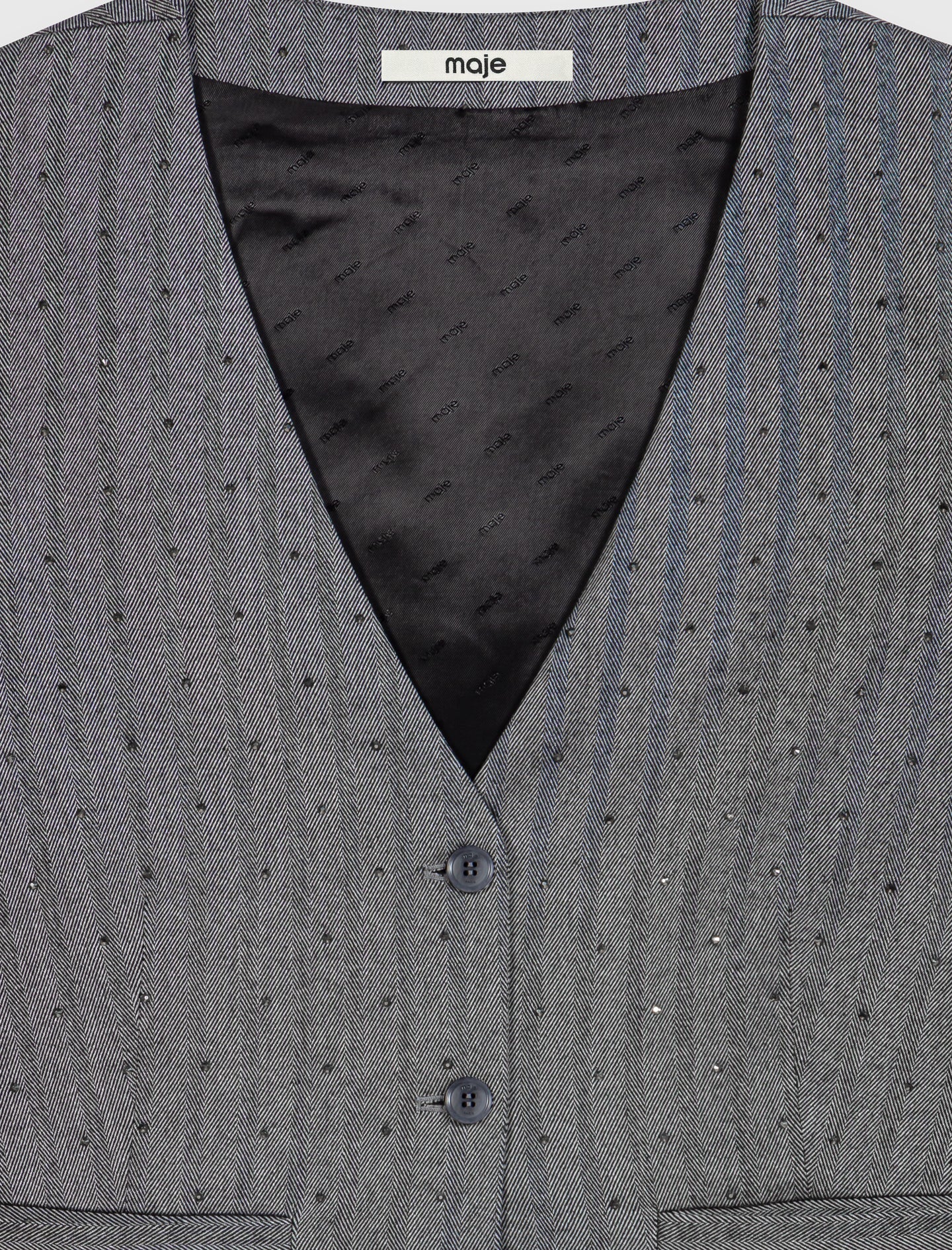 Tailored rhinestone jacket Grey