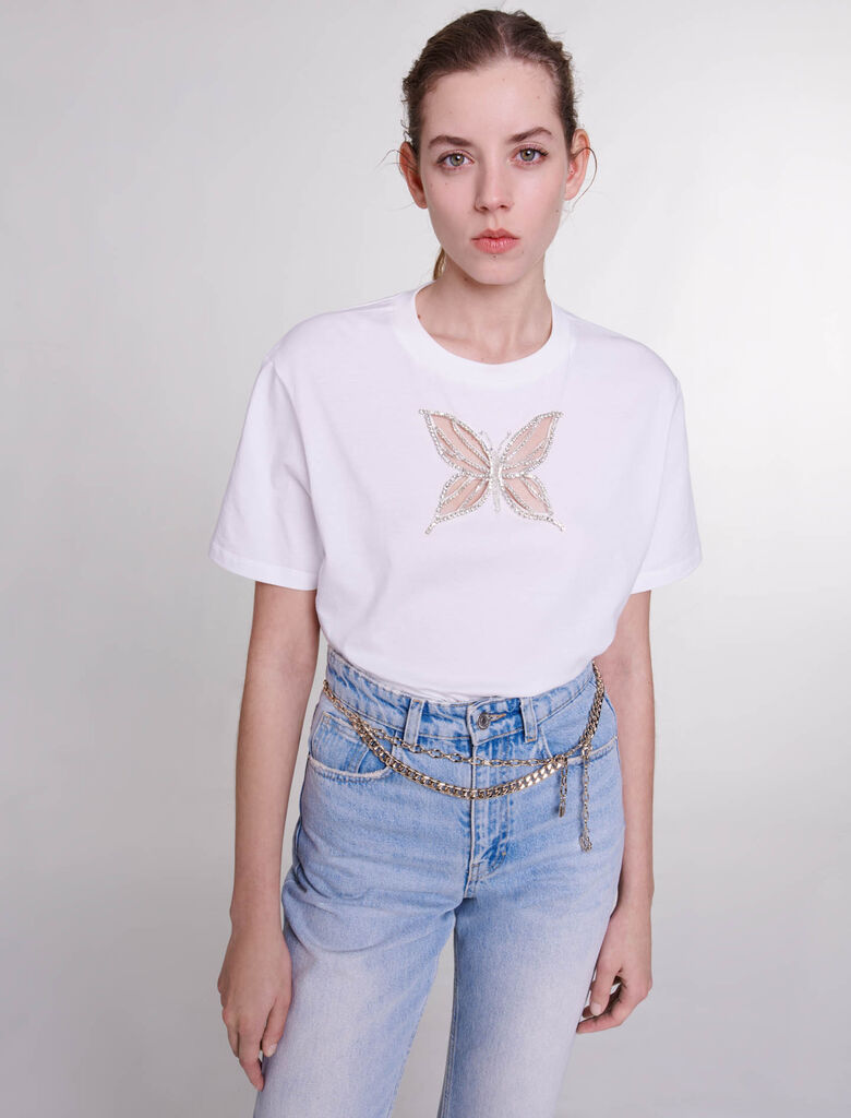 White-Rhinestone T-shirt