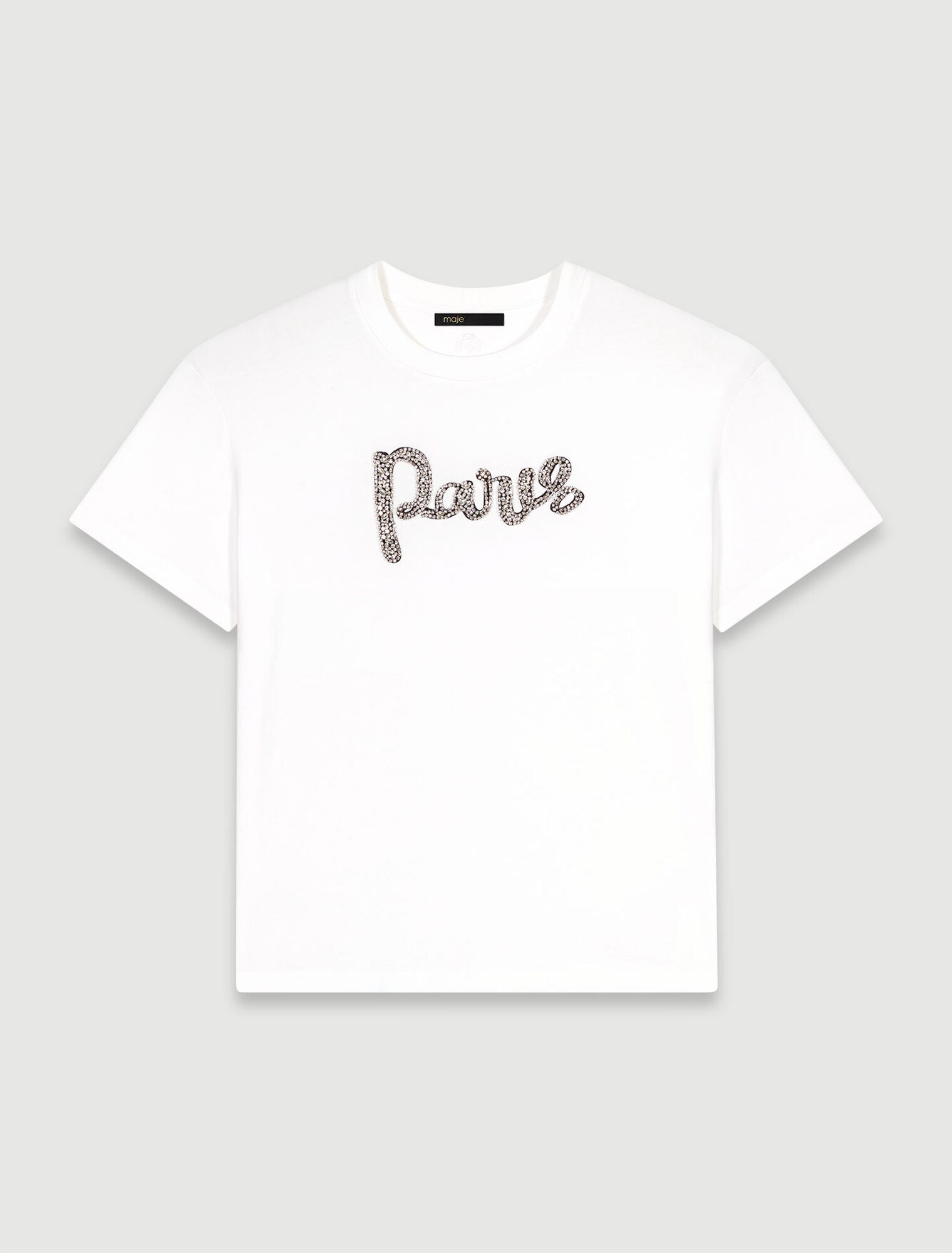 White-"Paris" diamanté T-shirt