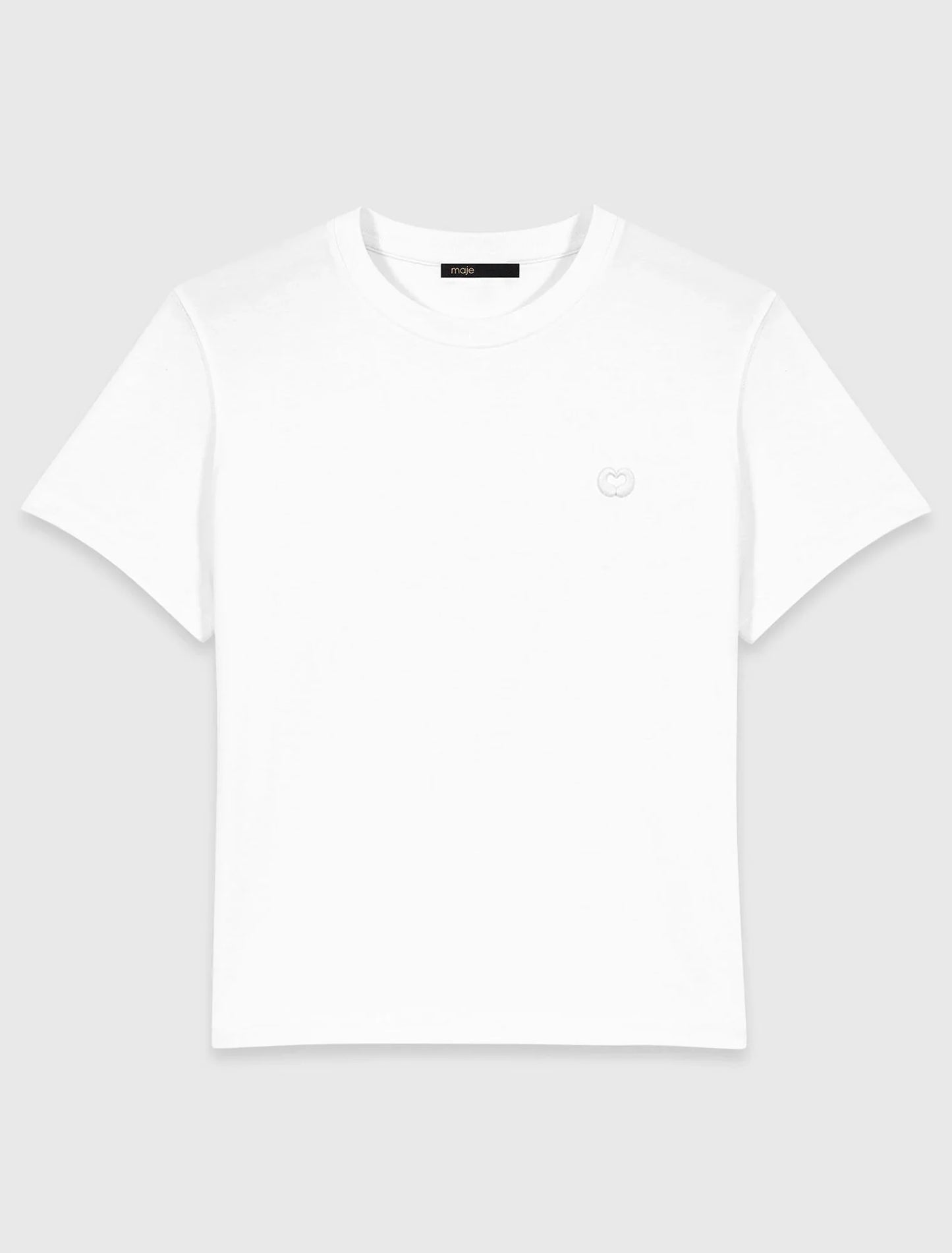 T-Shirt With Small Embroidered Logo White