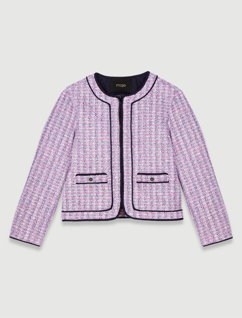 Pink short tweed jacket