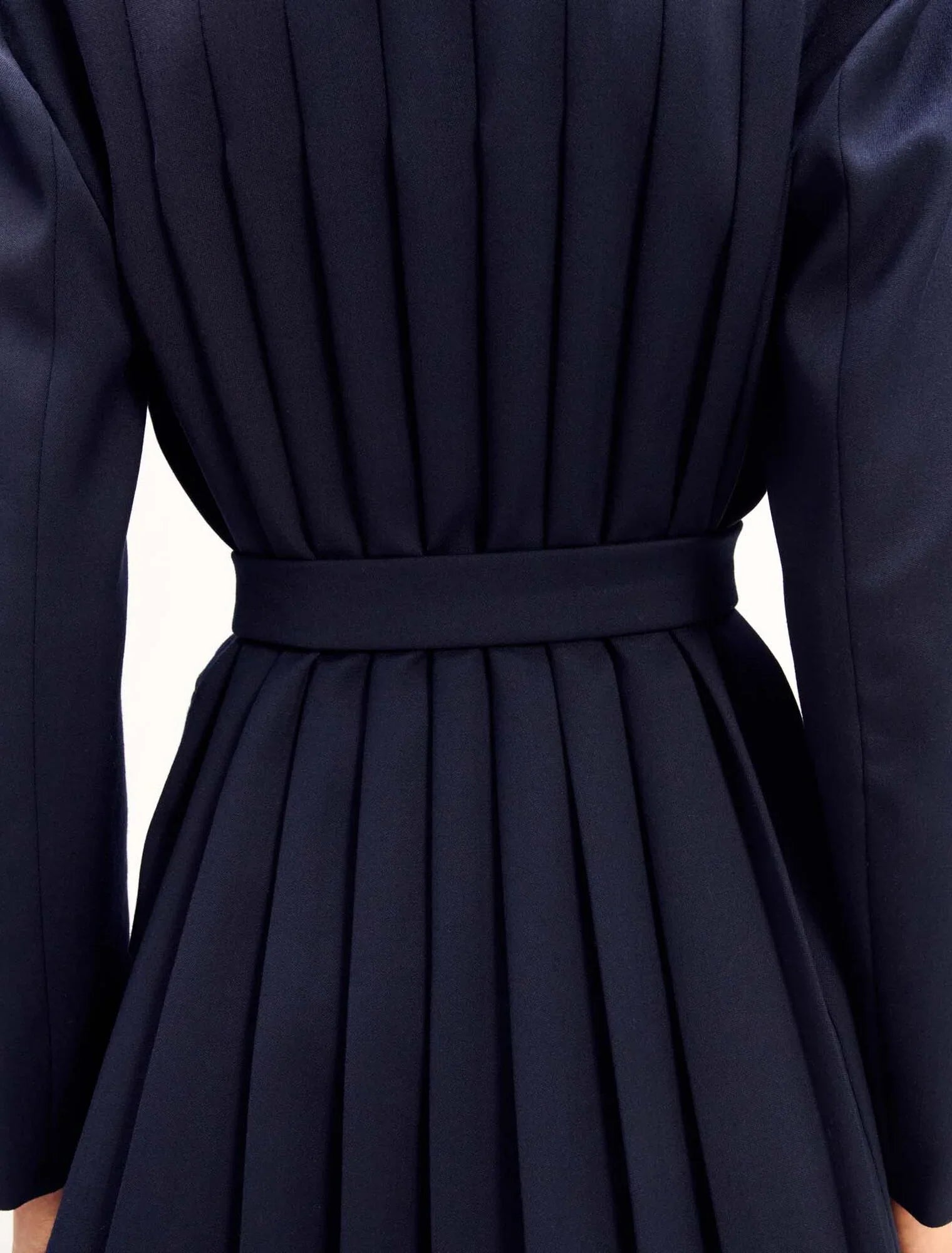 Navy-Suit jacket with pleated back