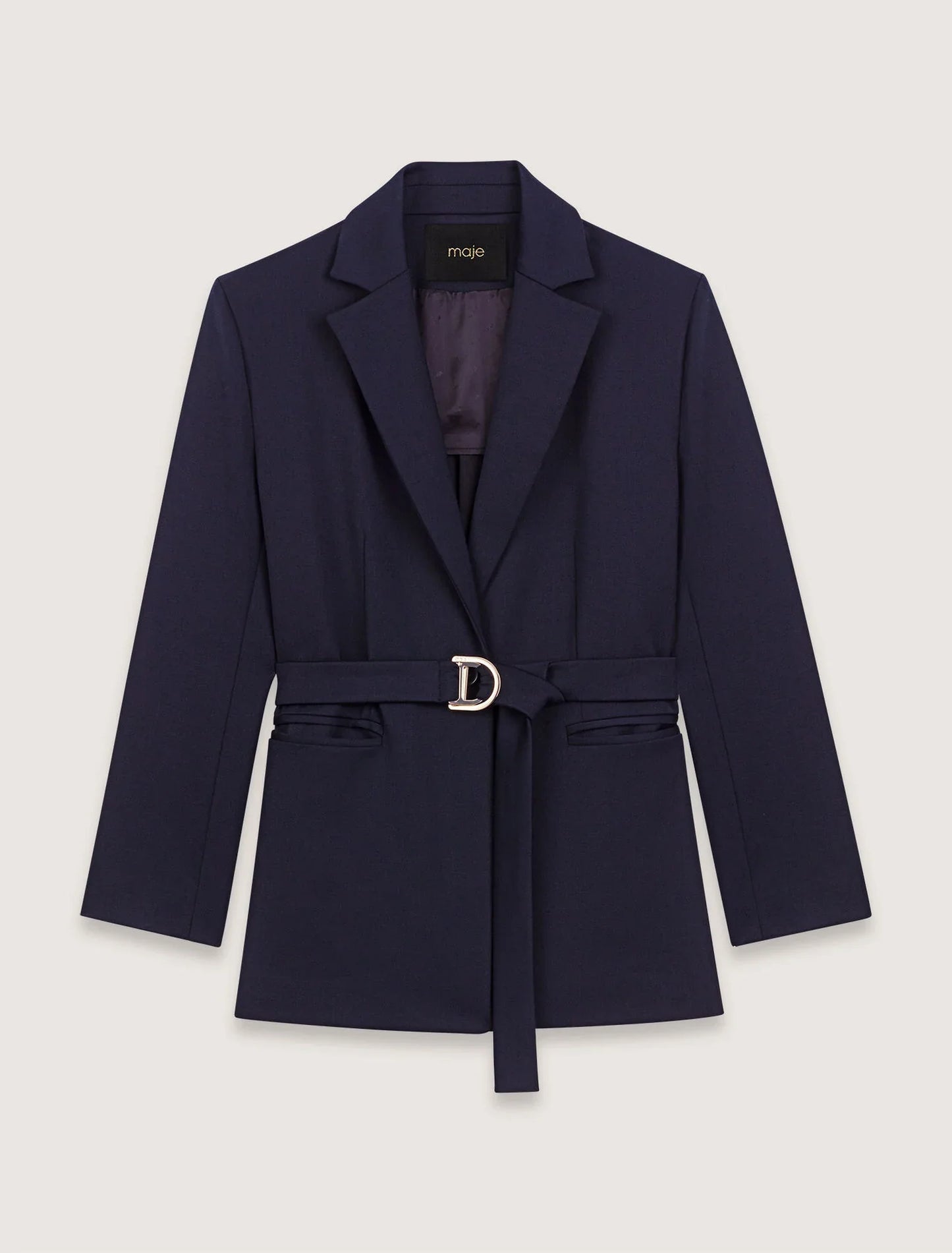 Navy-Suit jacket with pleated back