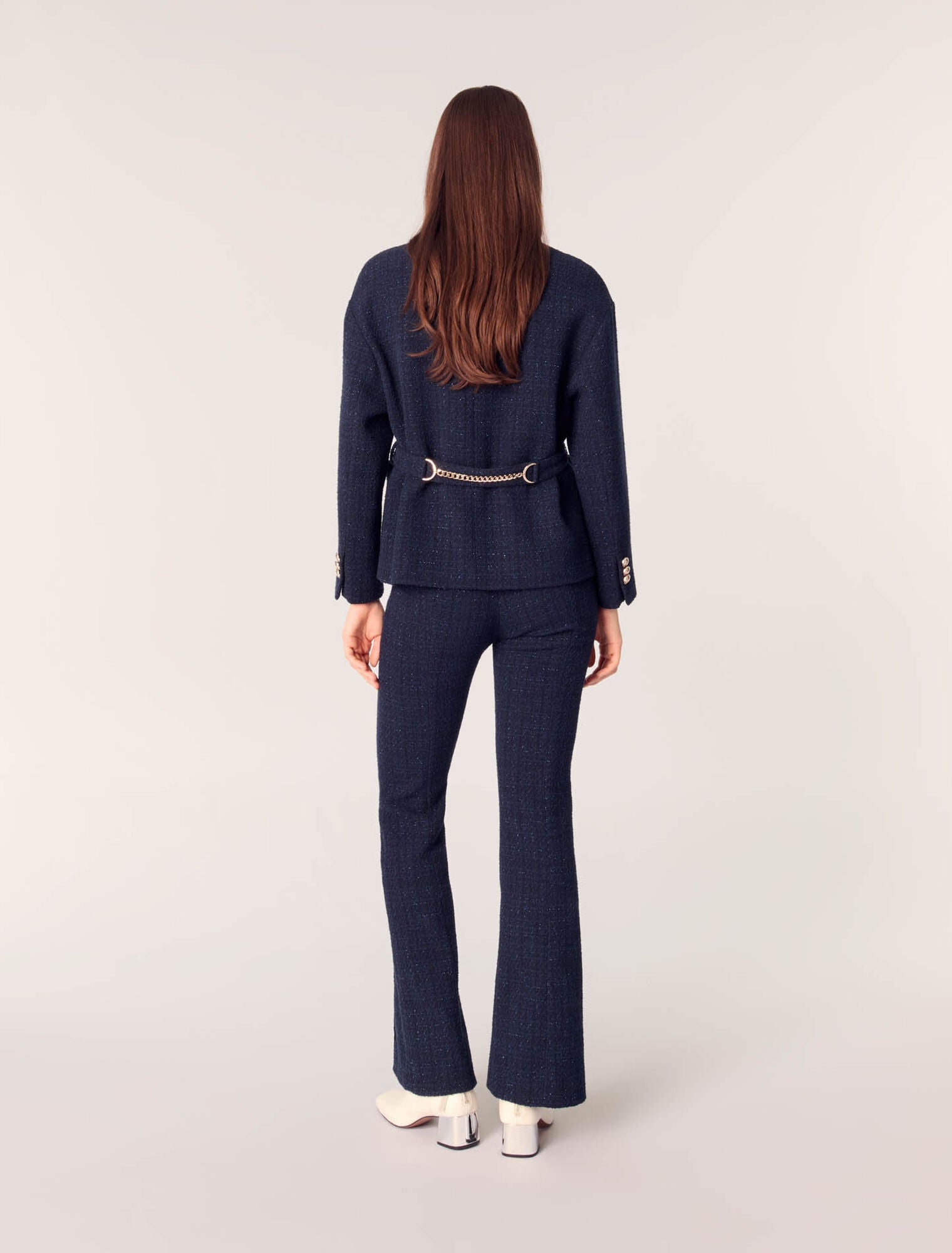 Navy-4-pocket tweed jacket 