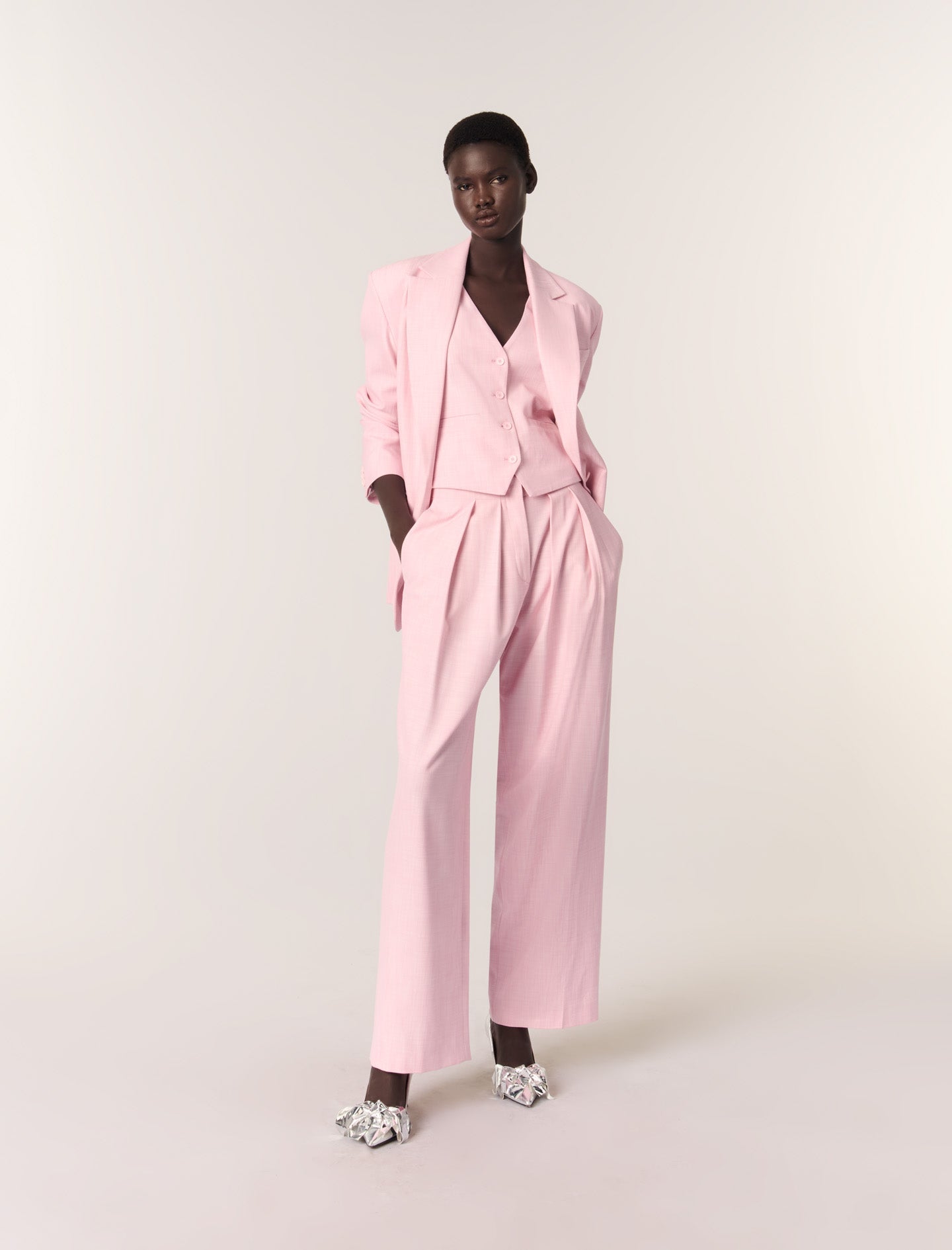 Pink-featured-Suit jacket