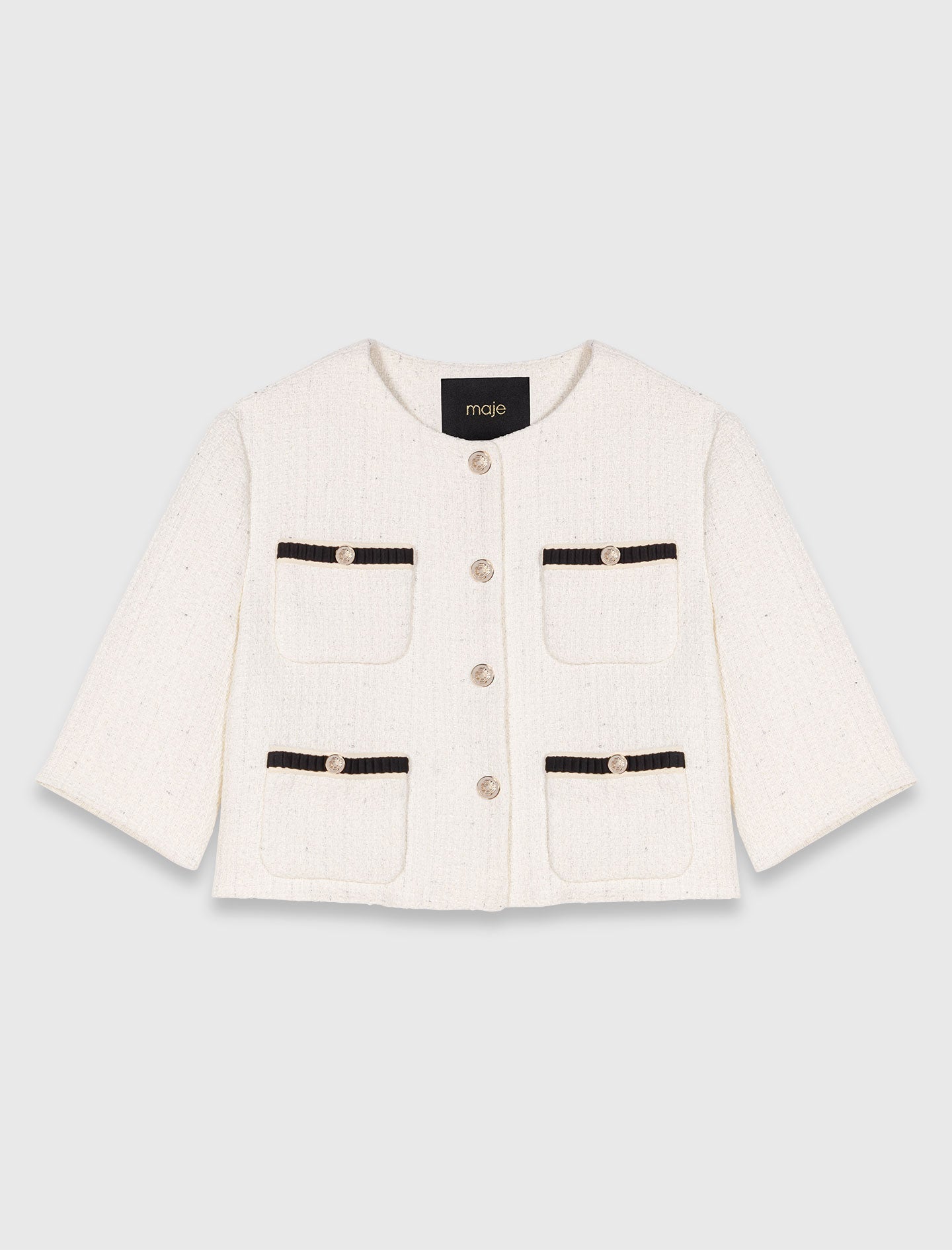 Short tweed lurex jacket