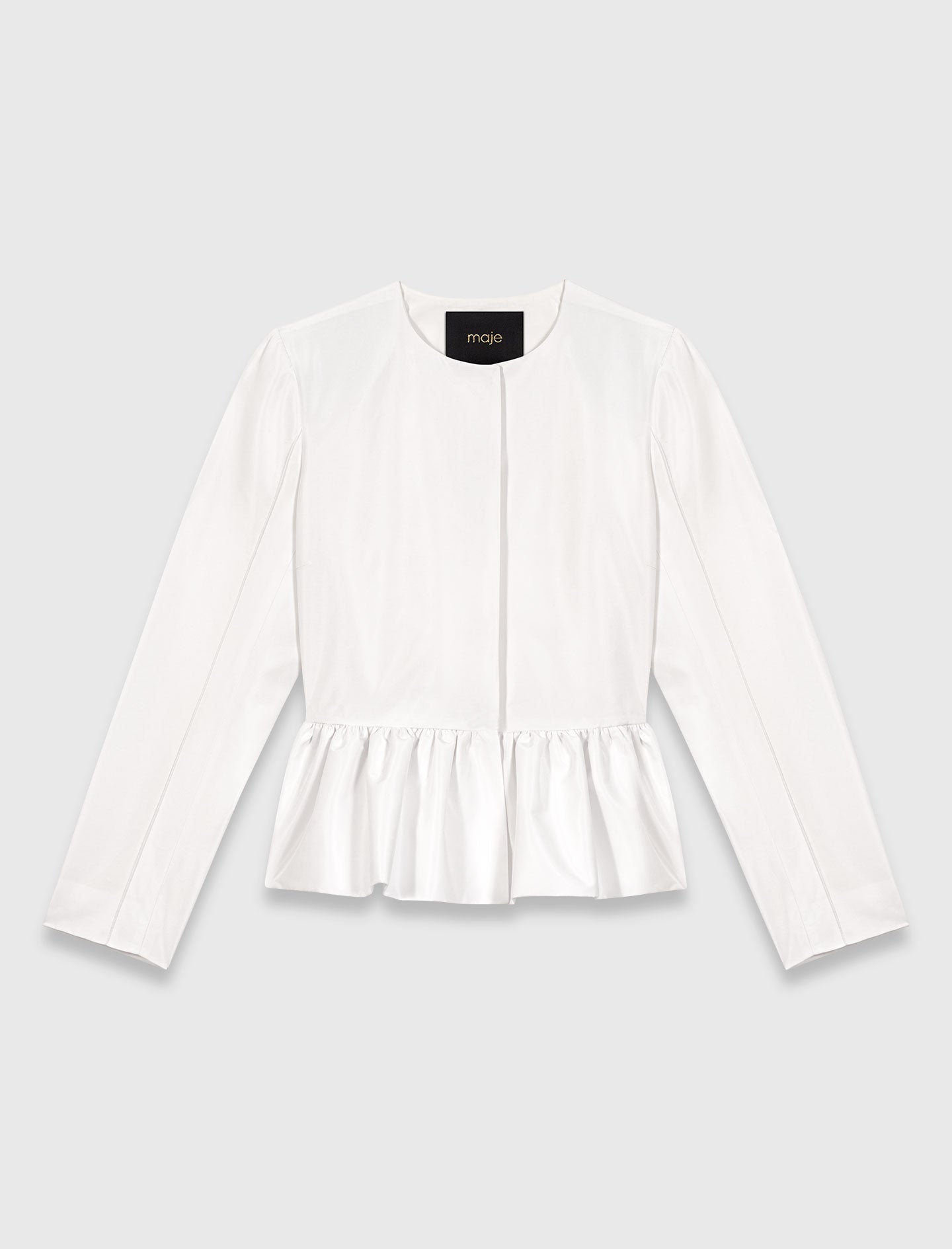 Cropped Jacket With Jewelled Belt White