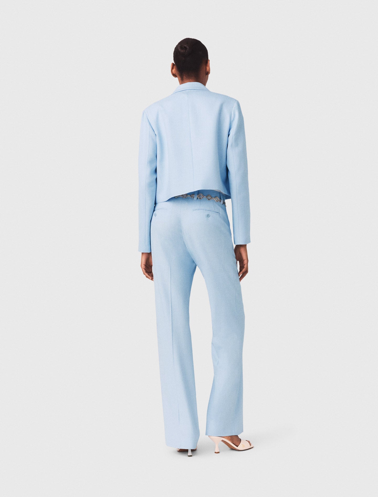 Short Single-Breasted Jacket Blue Sky