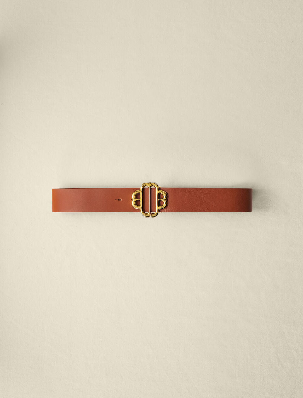 Camel featured LEATHER BELT WITH CLOVER LOGO