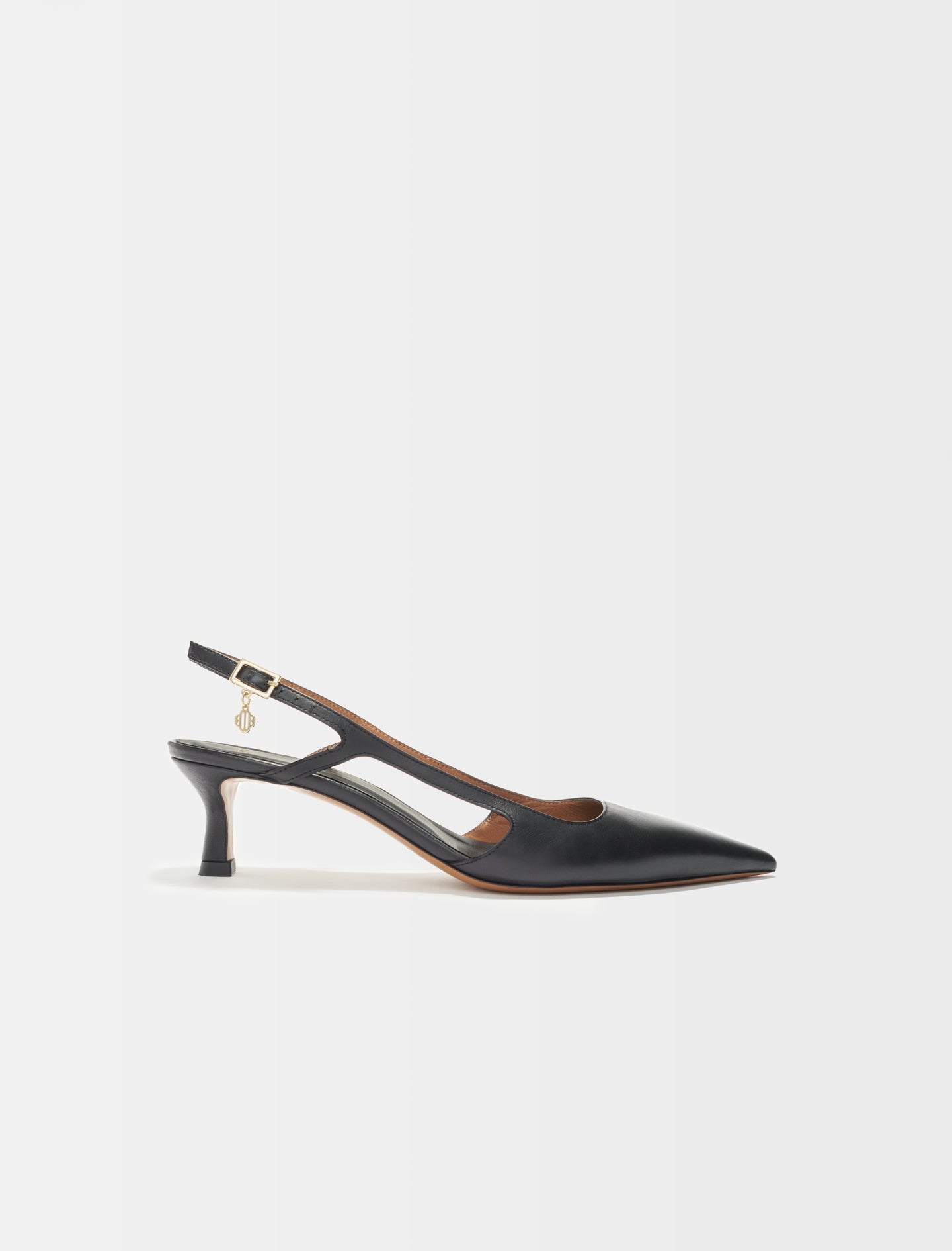Black featured POINTED-TOE PUMPS WITH STRAPS