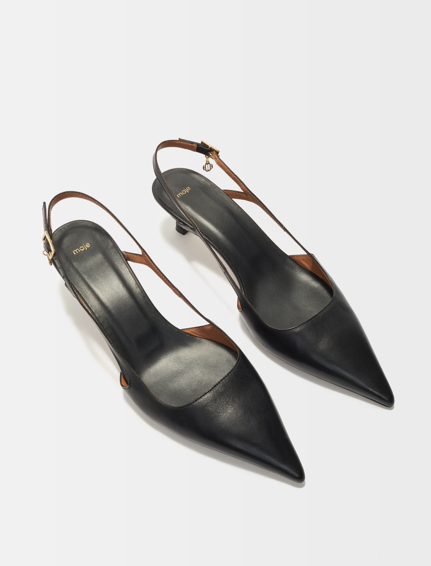 Black POINTED-TOE PUMPS WITH STRAPS