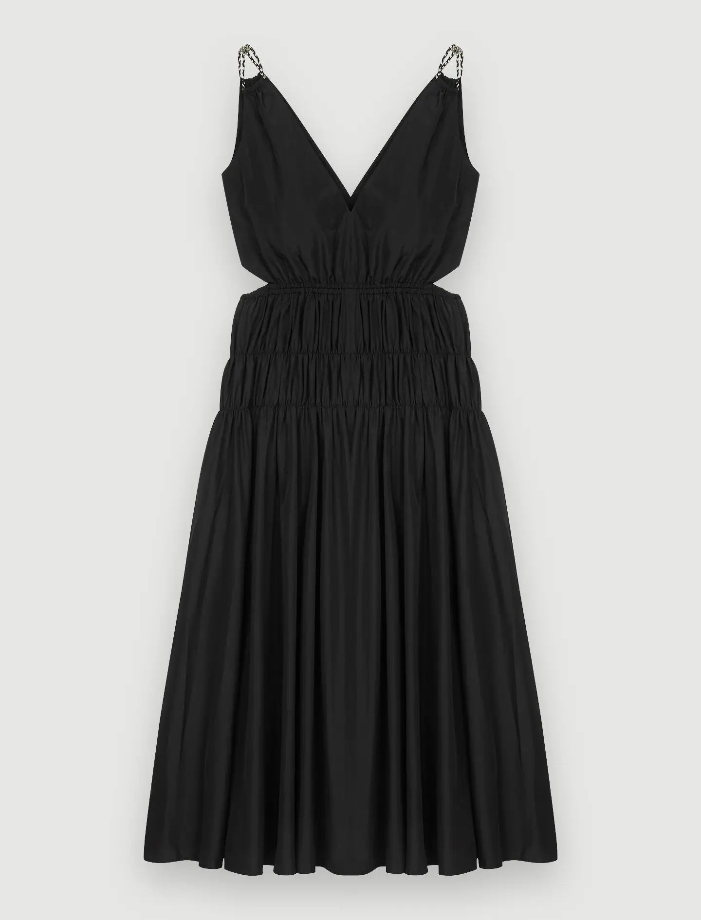 Black TAFFETA DRESS WITH CUT-OUT AT THE WAIST